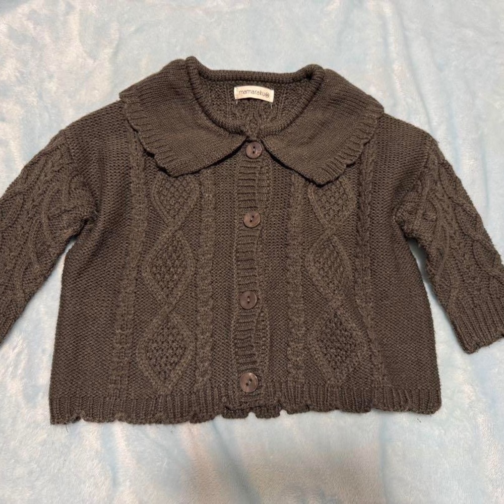 Janie and Jack Charcoal Cable Knit Cardigan